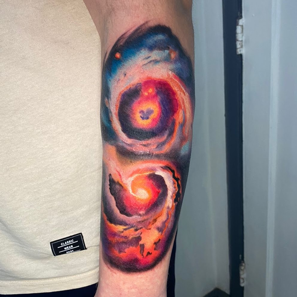 Tatuaje color Santiago