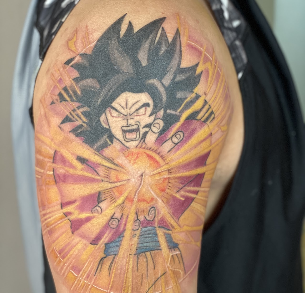 Tatuaje color Santiago